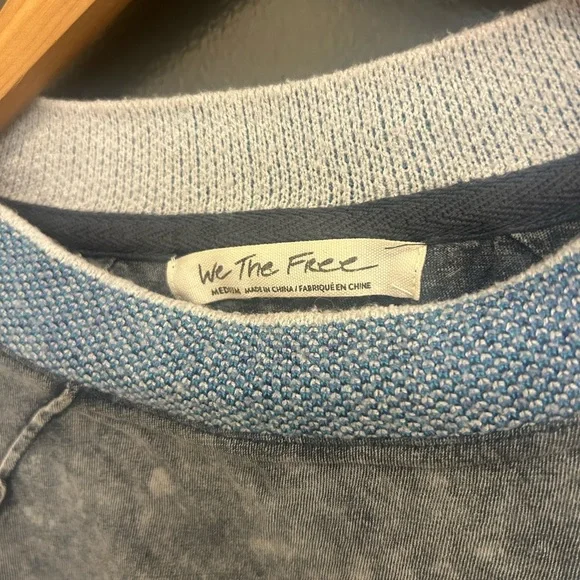 We The Free Gray and Blue Patchwork Top - Picture 9 of 15